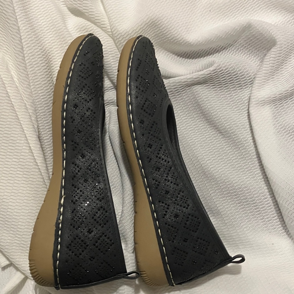 Women's Dark Navy Blue Slip-On Comfort Flats - Picture 6 of 8